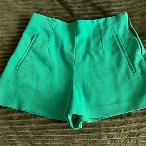 Zara High Waist green Shorts